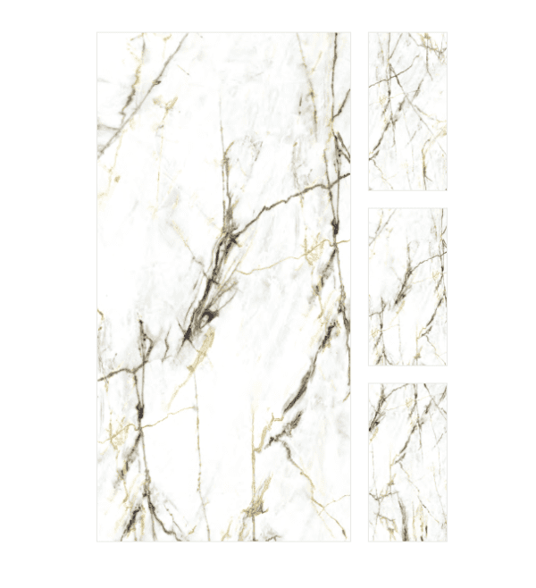 A white marble background with trees in the middle.
